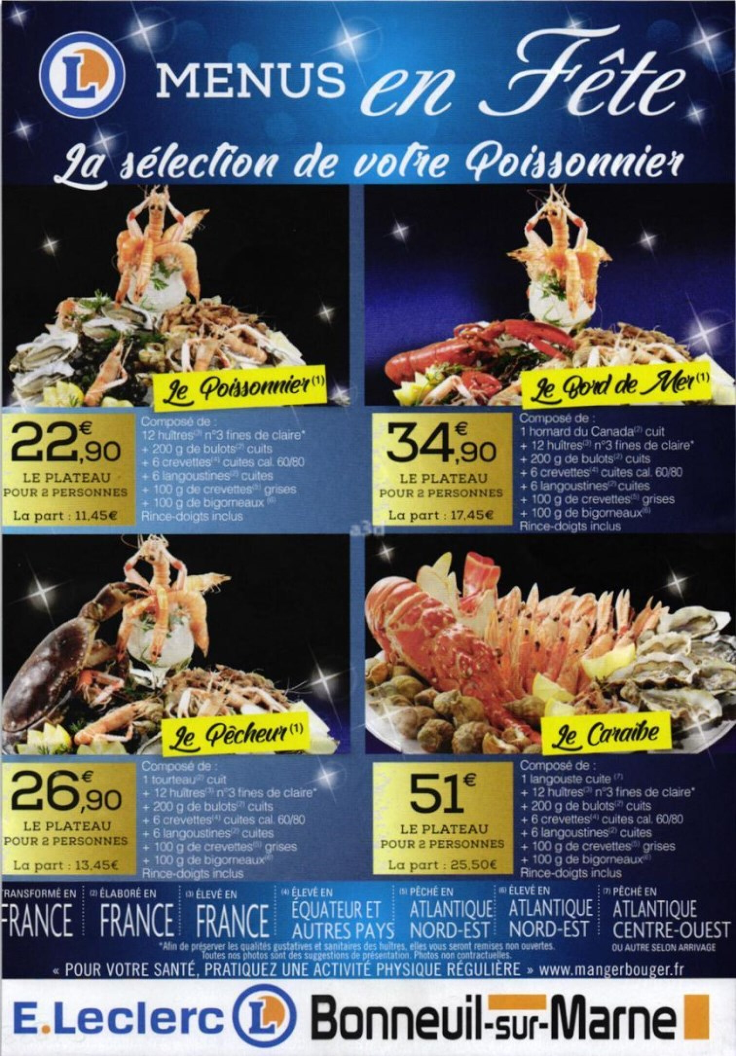 E. LECLERC Menus en fete la selection de votre poissonnier