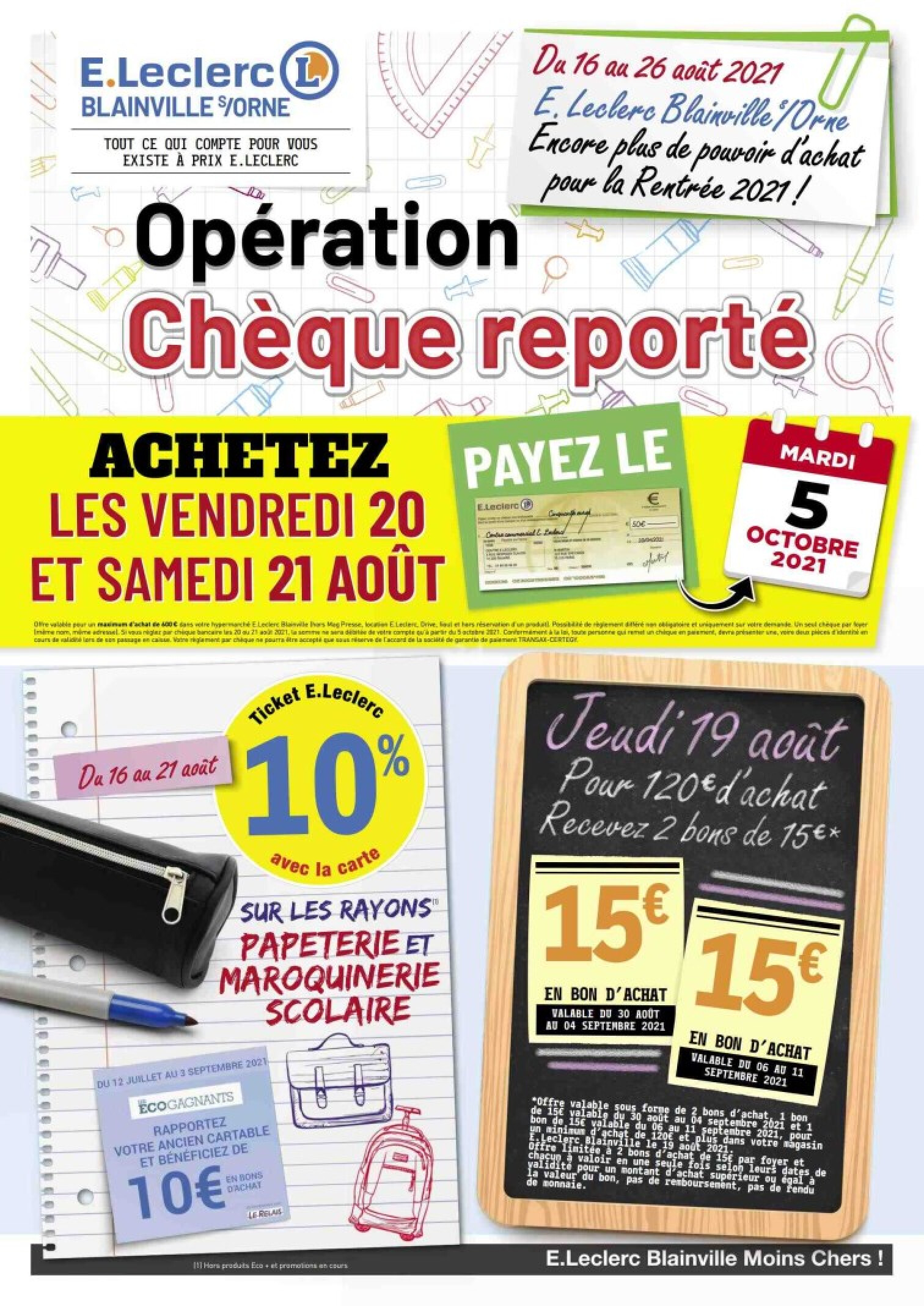 E. LECLERC Operation cheque reporte