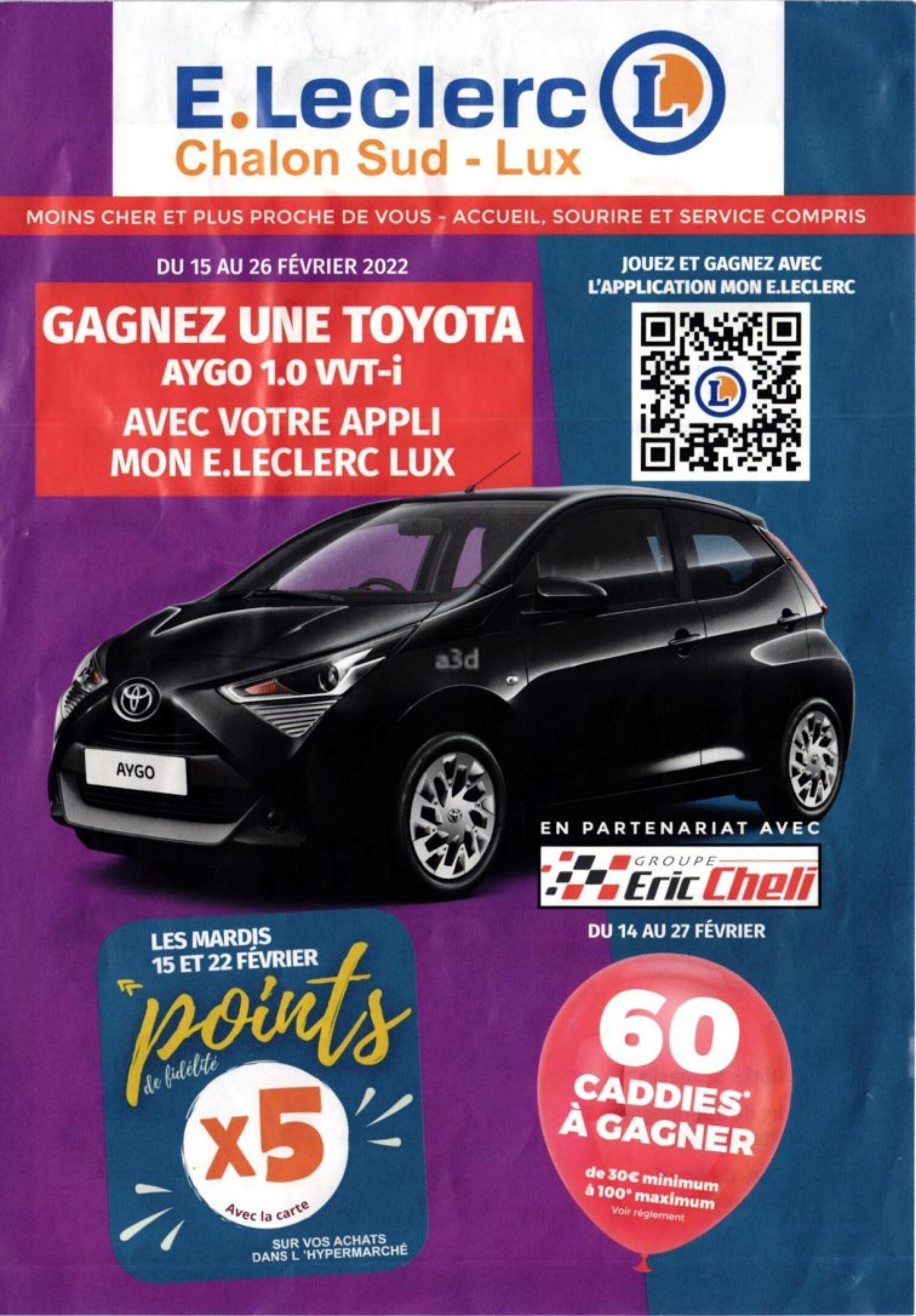 E. LECLERC Gagnez une toyota aygo 1.0 vvti