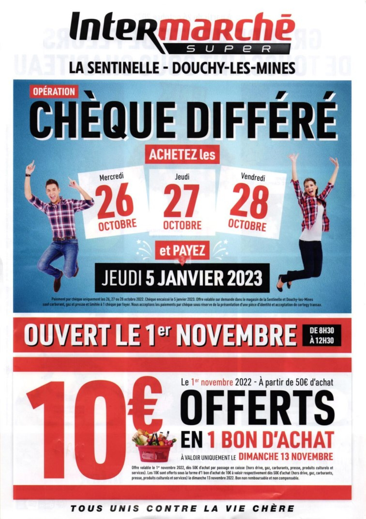 auchan tours nord cheque differe